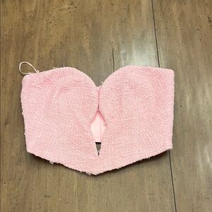 Bardot Pink Satin Bustier